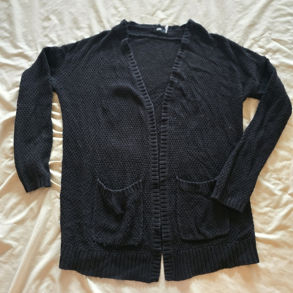 Black Crochet Cardigan